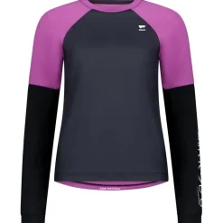 Mons Royale Tarn Merino Wind Fietsshirt Dames - purple bolt / zwart
