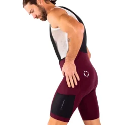 Nalini Gravel Fietsshorts met bretels Heren - red wine 4100