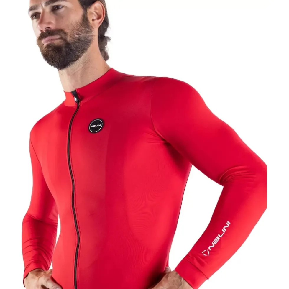 Nalini Light Wrap Fietstrui met lange mouwen Heren - chili 4130
