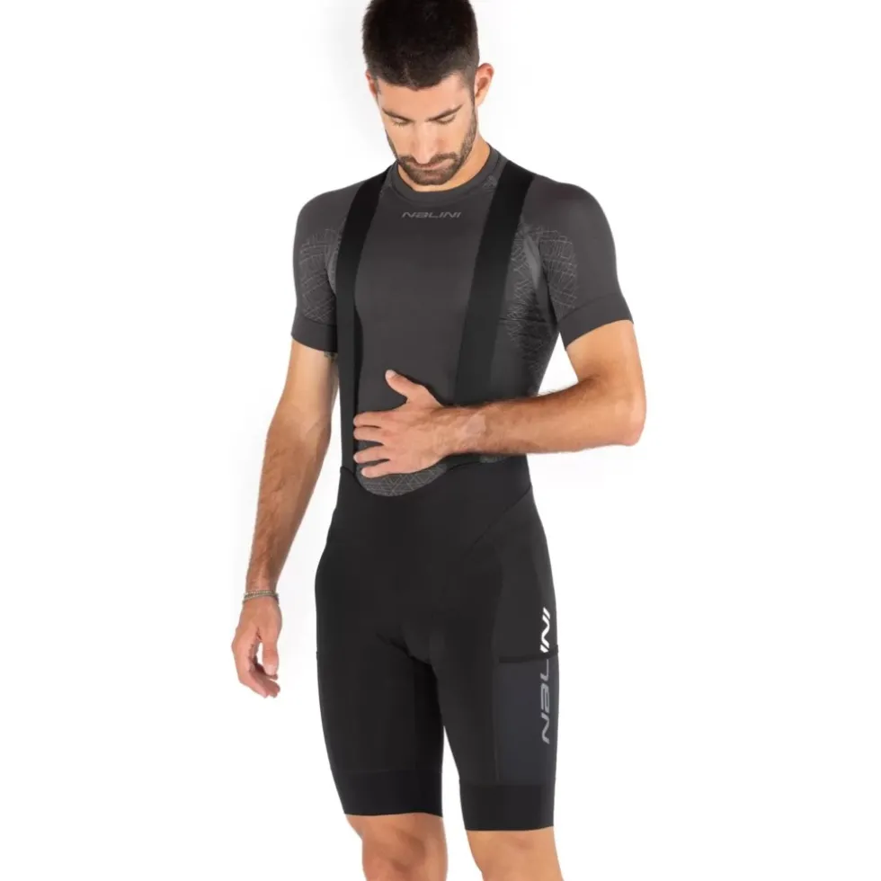 Nalini Trendy Fietsbroek met bretels Heren - black 4000