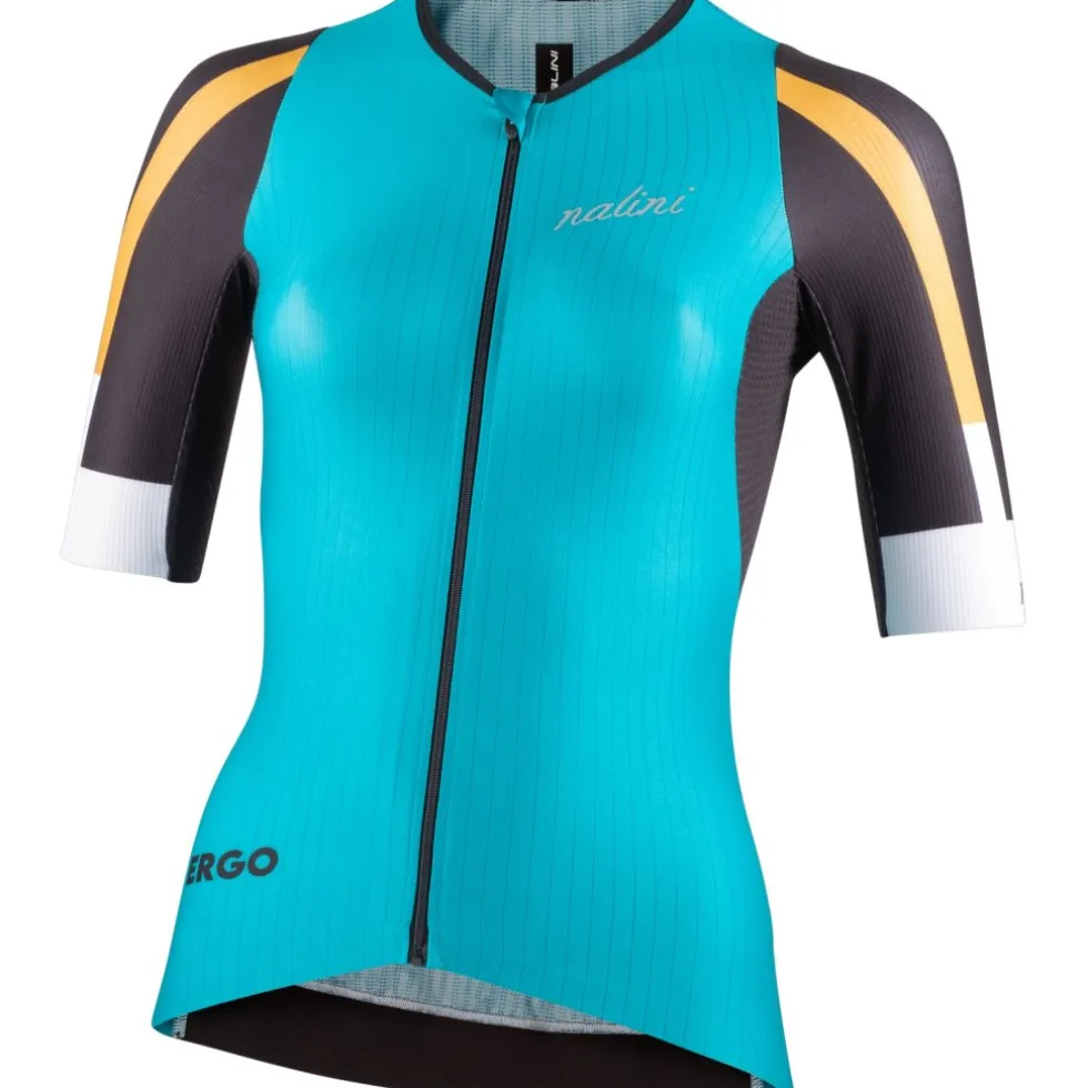 Nalini Veloce Fietsshirt met Korte Mouwen Dames - turquoise/zwart 4200