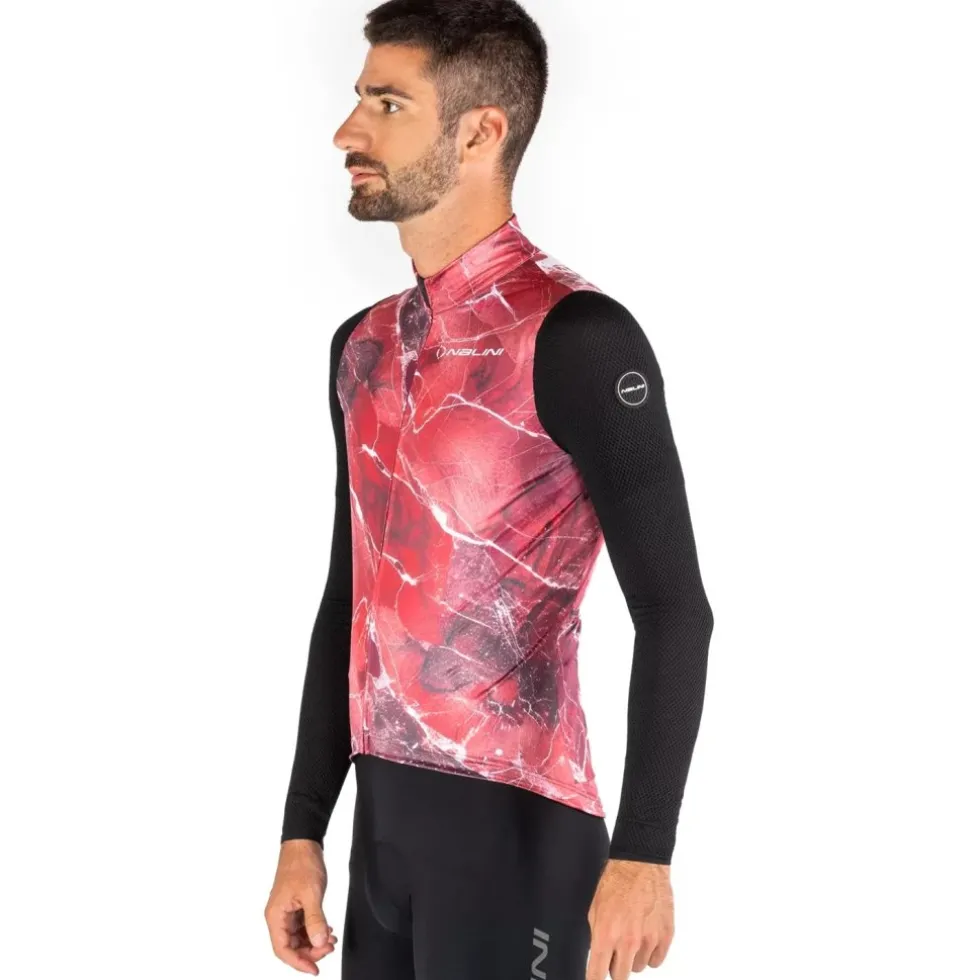 Nalini Warm Mesh Fietstrui met lange mouwen Heren - marble/red 4200