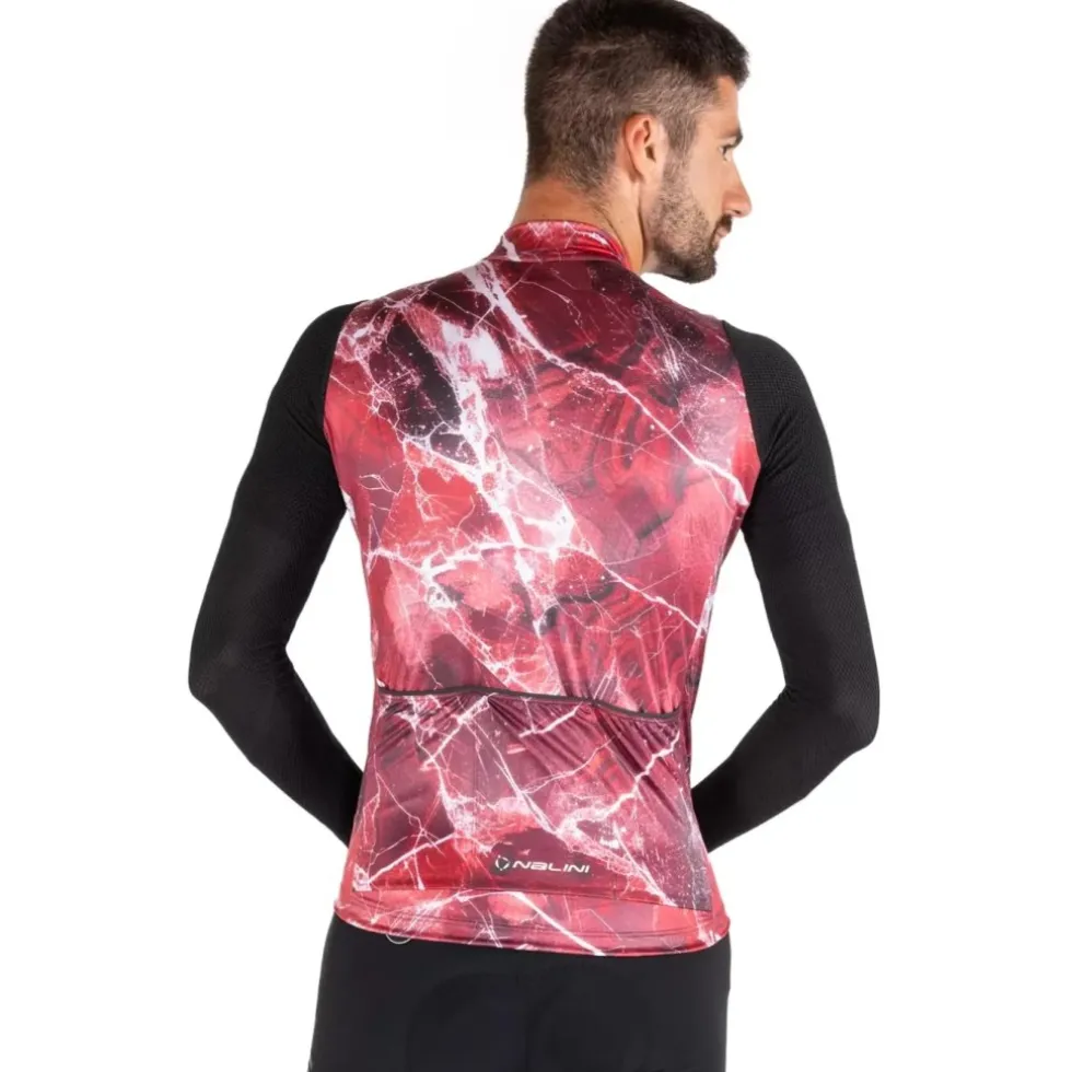 Nalini Warm Mesh Fietstrui met lange mouwen Heren - marble/red 4200