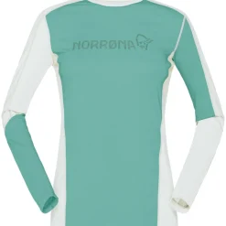 Norrona falketind equaliser merino round Neck Shirt met Lange Mouwen Dames - Malachite Green