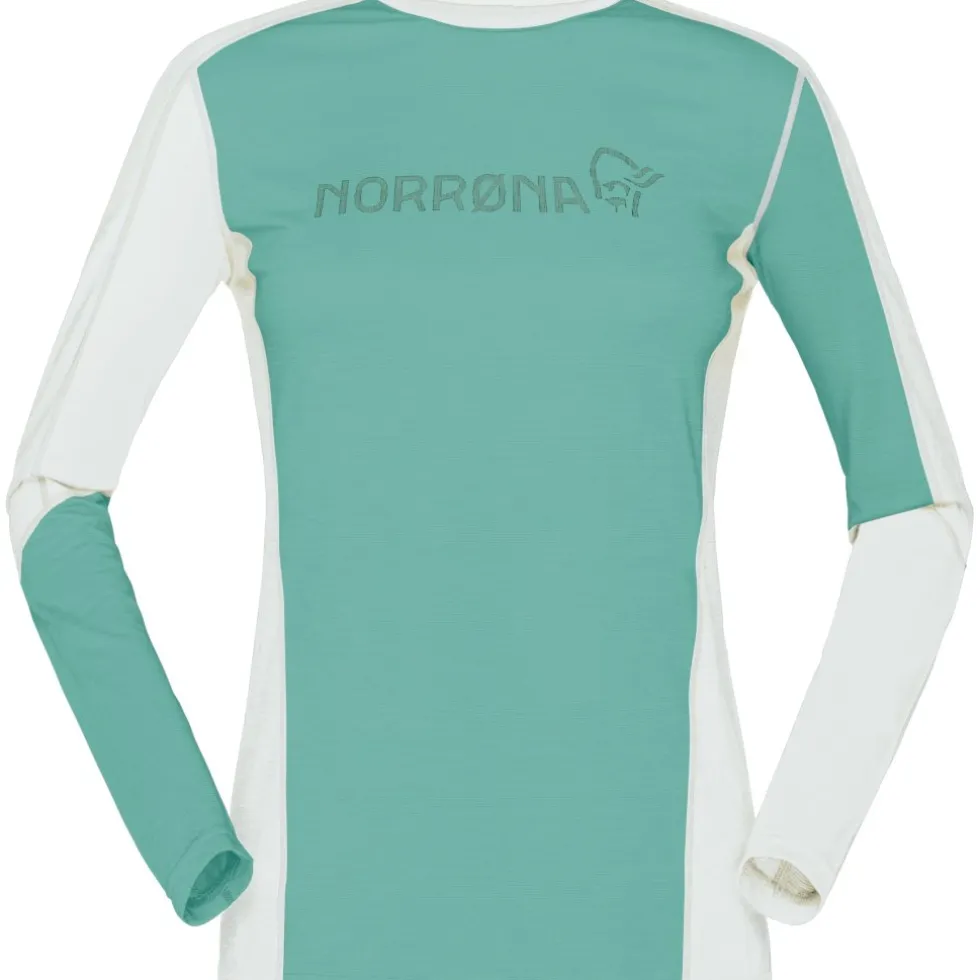 Norrona falketind equaliser merino round Neck Shirt met Lange Mouwen Dames - Malachite Green