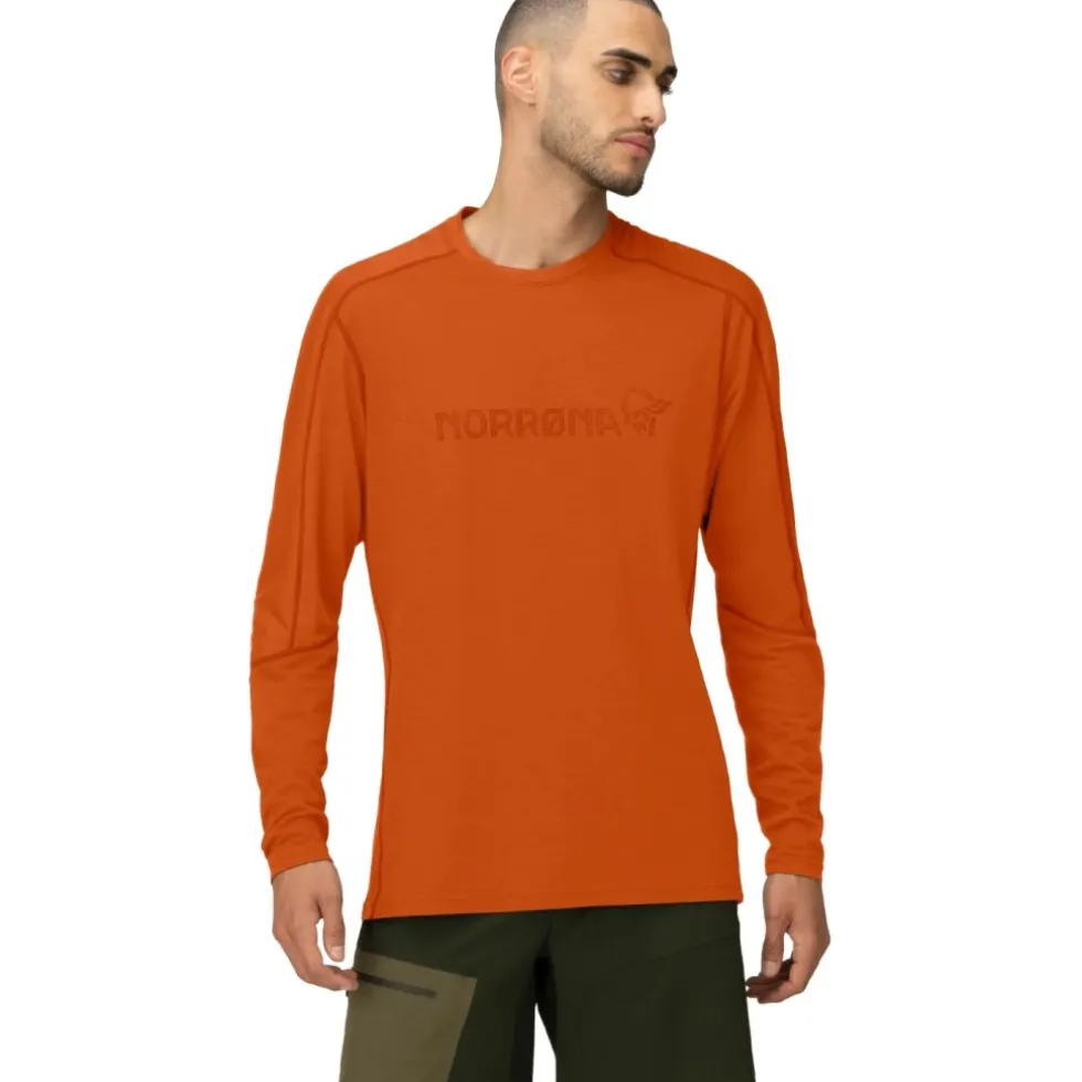 Norrona falketind equaliser merino round Neck Shirt met Lange Mouwen Heren - Gold Flame