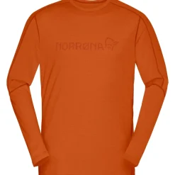 Norrona falketind equaliser merino round Neck Shirt met Lange Mouwen Heren - Gold Flame