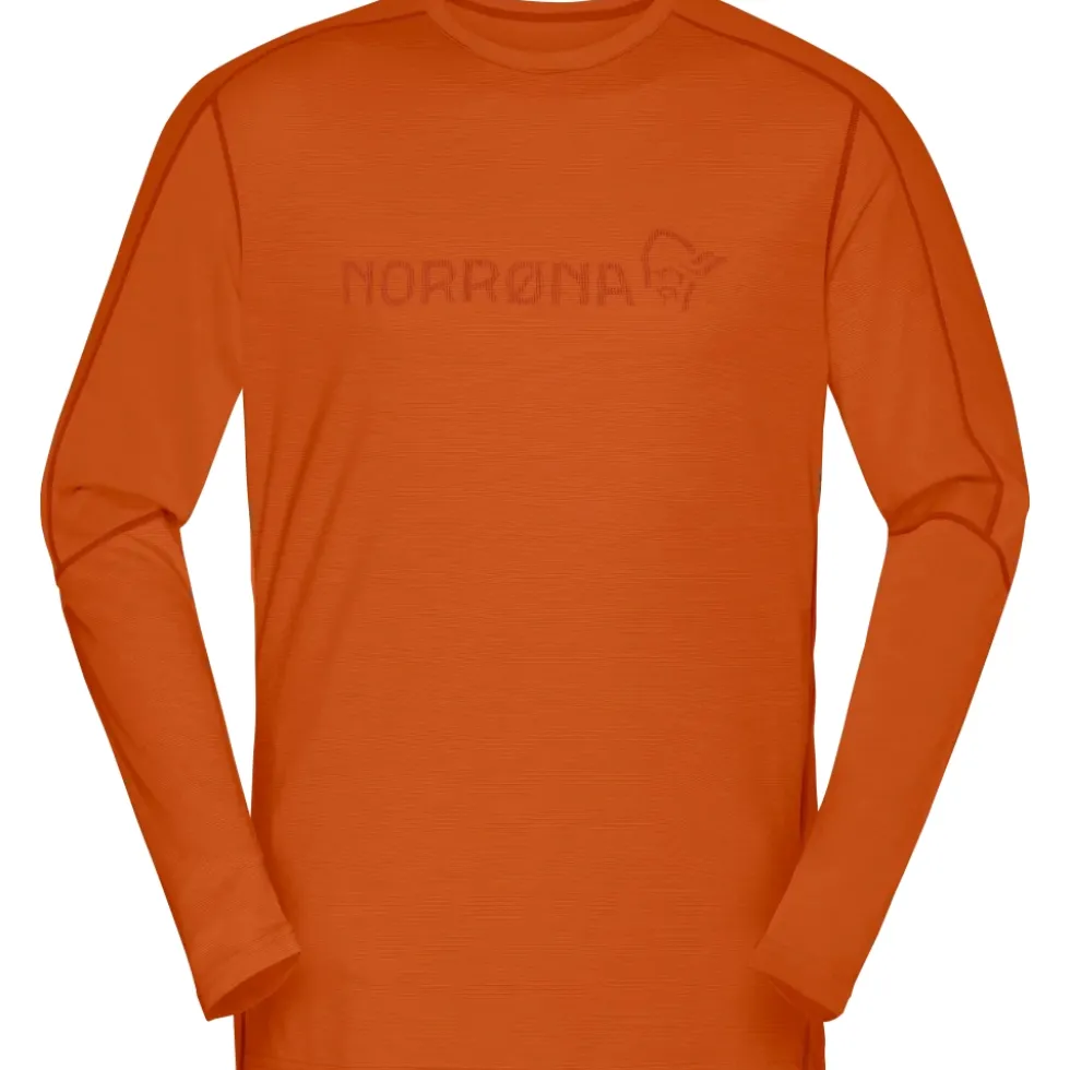 Norrona falketind equaliser merino round Neck Shirt met Lange Mouwen Heren - Gold Flame