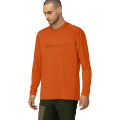 Norrona falketind equaliser merino round Neck Shirt met Lange Mouwen Heren - Gold Flame