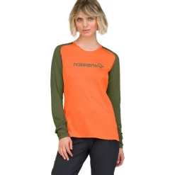 Norrona fjørå equaliser lightweight Shirt met Lange Mouwen Dames - Orange Alert