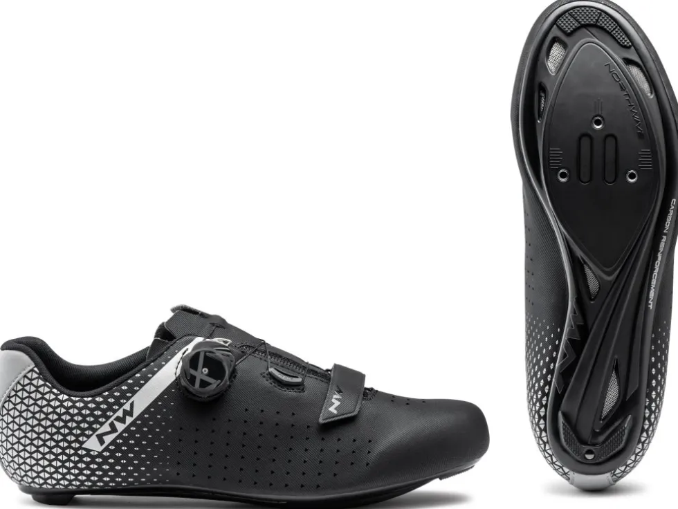 Northwave Core Plus 2 Wide Racefietsschoenen Heren - zwart/zilver 17
