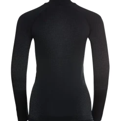 Odlo Performance Warm Half-Zip Hemd met Lange Mouwen Dames - zwart - new odlo graphite grey