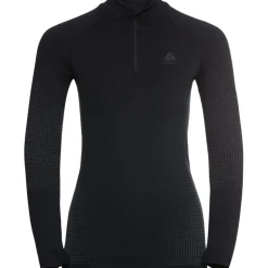 Odlo Performance Warm Half-Zip Hemd met Lange Mouwen Dames - zwart - new odlo graphite grey