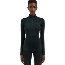 Odlo Performance Warm Half-Zip Hemd met Lange Mouwen Dames - zwart - new odlo graphite grey