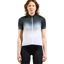 Odlo Zeroweight Chill-Tec Print Fietsshirt met Korte Mouwen Dames - wit