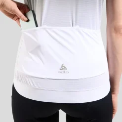 Odlo Zeroweight Chill-Tec Print Fietsshirt met Korte Mouwen Dames - wit