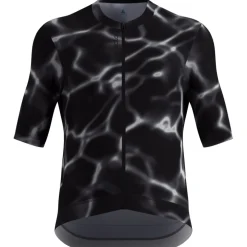 Odlo Zeroweight Pro Chill-Tec Print Fietsshirt met Volledige Rits Heren - zwart
