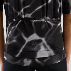 Odlo Zeroweight Pro Chill-Tec Print Fietsshirt met Volledige Rits Heren - zwart