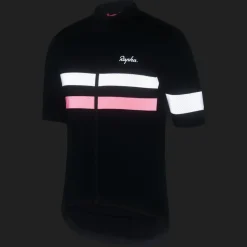 Rapha Brevet Fietsshirt met Korte Mouwen Heren - dark navy/high-vis pink/white