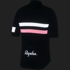 Rapha Brevet Fietsshirt met Korte Mouwen Heren - dark navy/high-vis pink/white