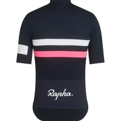 Rapha Brevet Fietsshirt met Korte Mouwen Heren - dark navy/high-vis pink/white