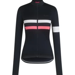 Rapha Brevet Fietsshirt met Lange Mouwen Dames - dark navy/hi-vis pink