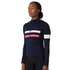 Rapha Brevet Fietsshirt met Lange Mouwen Dames - dark navy/hi-vis pink