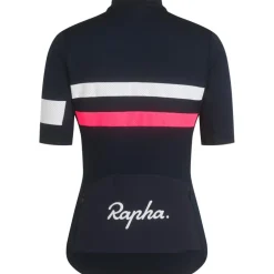 Rapha Brevet Fietsshirt met Korte Mouwen Dames - dark navy/high-vis pink/white