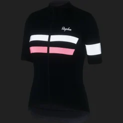 Rapha Brevet Fietsshirt met Korte Mouwen Dames - dark navy/high-vis pink/white