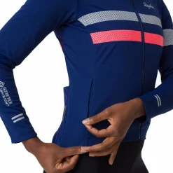 Rapha Brevet Windstopper Fietsshirt met Lange Mouwen Dames - navy/hi-vis pink