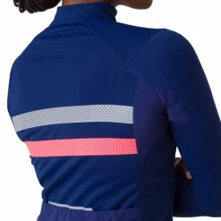 Rapha Brevet Windstopper Fietsshirt met Lange Mouwen Dames - navy/hi-vis pink