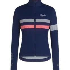 Rapha Brevet Windstopper Fietsshirt met Lange Mouwen Dames - navy/hi-vis pink