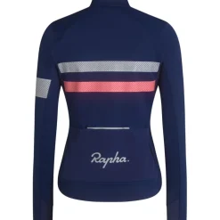 Rapha Brevet Windstopper Fietsshirt met Lange Mouwen Dames - navy/hi-vis pink