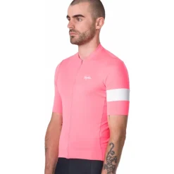 Rapha Core Fietsshirt met Korte Mouwen Heren - high-vis pink/white