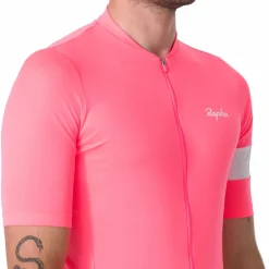 Rapha Core Fietsshirt met Korte Mouwen Heren - high-vis pink/white