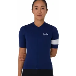 Rapha Core Fietsshirt met Korte Mouwen Dames - blue/white stripe