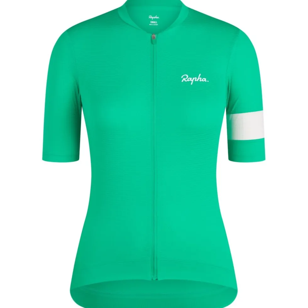 Rapha Core Lightweight Fietsshirt met Korte Mouwen Dames - fresh green/white