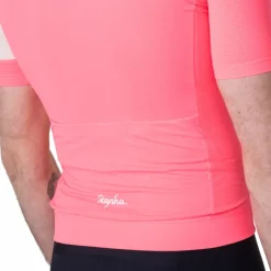 Rapha Core Lightweight Fietsshirt met Korte Mouwen Heren - high-vis pink/white alyssum