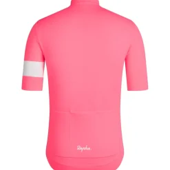 Rapha Core Lightweight Fietsshirt met Korte Mouwen Heren - high-vis pink/white alyssum