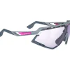 Rudy Project Defender Bril - Photochromic Lens - Glacier Matte - Bumpers Avio/ImpactX 2 Laser Purple