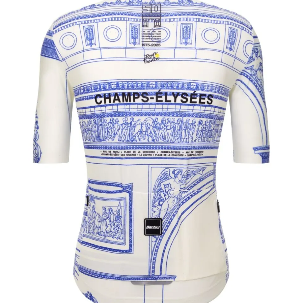 Santini Arrivée Arc De Triomphe Fietsshirt met Korte Mouwen Heren - Tour de France邃