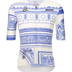 Santini Arrivée Arc De Triomphe Fietsshirt met Korte Mouwen Heren - Tour de France邃