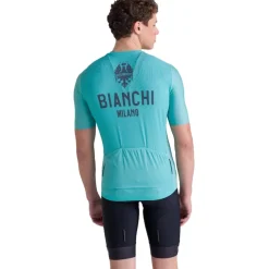 Santini Bianchi Milano Classic Fietsshirt met Korte Mouwen Heren BI97175CCLASS - celeste CE