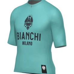 Santini Bianchi Milano Classic Fietsshirt met Korte Mouwen Heren BI97175CCLASS - celeste CE
