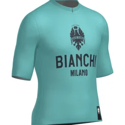 Santini Bianchi Milano Classic Fietsshirt met Korte Mouwen Heren BI97175CCLASS - celeste CE