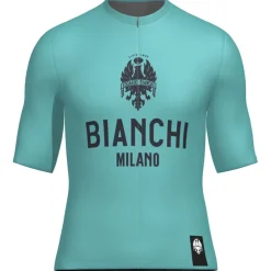 Santini Bianchi Milano Classic Fietsshirt met Korte Mouwen Heren BI97175CCLASS - celeste CE