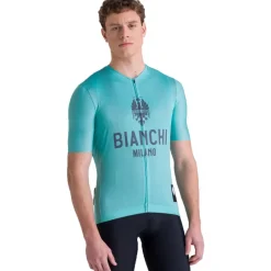 Santini Bianchi Milano Classic Fietsshirt met Korte Mouwen Heren BI97175CCLASS - celeste CE
