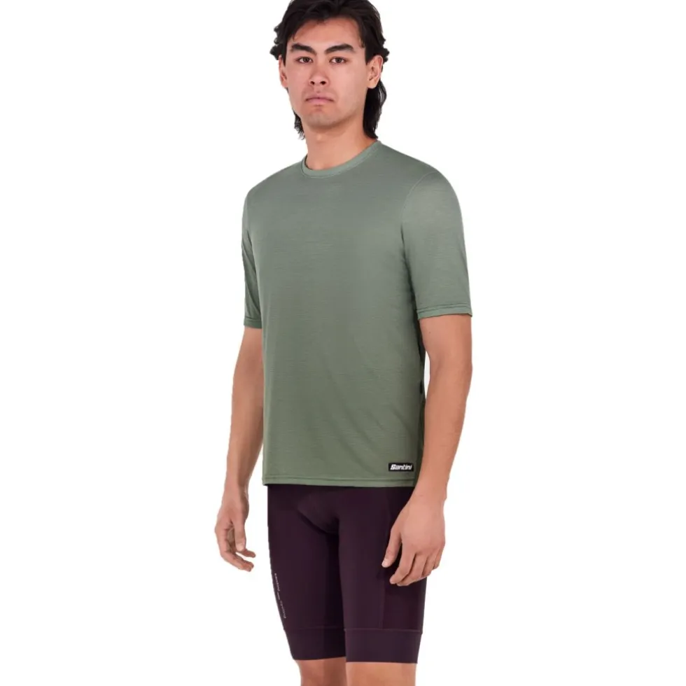 Santini Delta Line Tech T-Shirt Heren 5S499GLLDELTALINE - military green VM