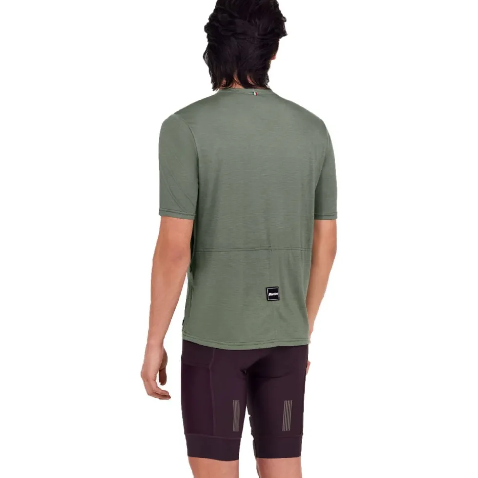 Santini Delta Line Tech T-Shirt Heren 5S499GLLDELTALINE - military green VM