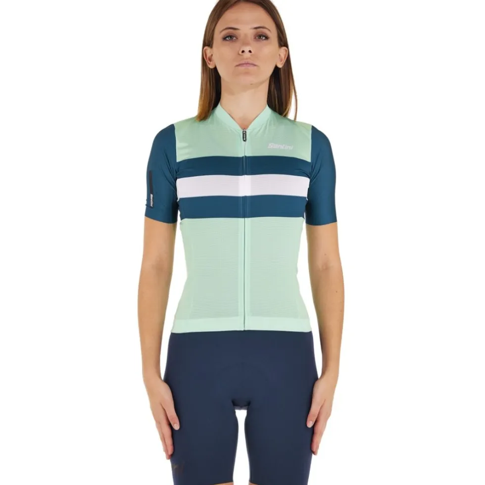 Santini Eco Sleek Bengal Fietsshirt met Korte Mouwen Dames 4S940L75CESLK4BEN - groen VE